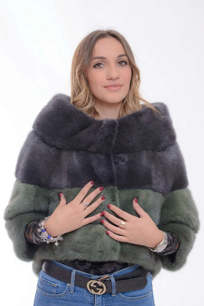 Giacca Visone bicolore